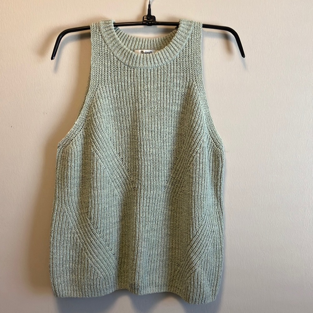 Madewell Jensen Sweater Tank Top Frosted Sage - like new